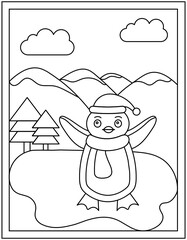 
A flightless bird, penguin coloring page

