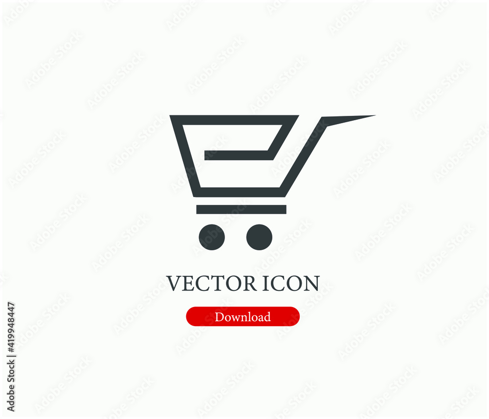 Poster shopping cart vector icon. editable stroke. linear style sign for use on web design and mobile apps,