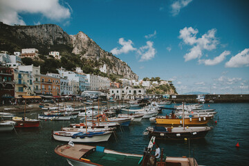boats in the harbor of italy 