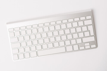 Top view photo of pc keyboard without characters, clean keyboard