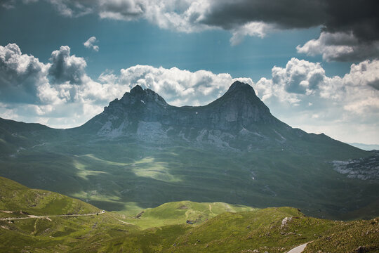 Scenic view on a Durmitor national park mountain landscape