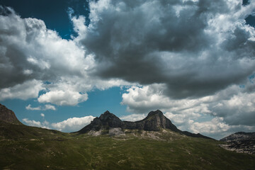 Scenic view on a Durmitor national park mountain landscape