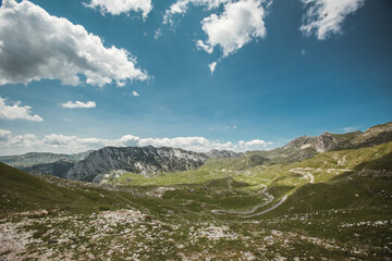 Obraz premium Mountain Durmitor landscape with sky and clouds