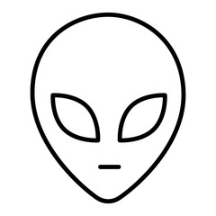 Fototapeta na wymiar Face of extraterrestrial alien simple monochrome lineart icon cosmos creature logo galaxy monster
