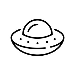 Simple line ufo space ship icon vector illustration alien spacecraft galaxy travel cosmos vessel
