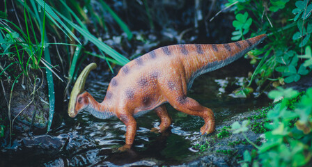parasaurolophus para publicaciones sobre paleontología ideal para niños.