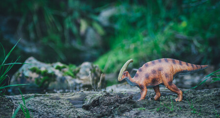 parasaurolophus para publicaciones sobre paleontología ideal para niños. © J.M. Tornero