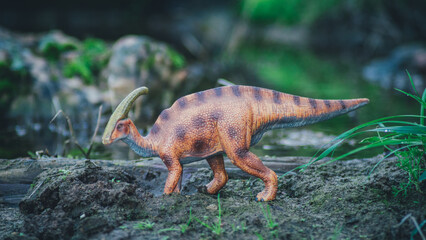 parasaurolophus para publicaciones sobre paleontología ideal para niños.
