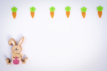 Cute Easter pattern with carrots and Easter bunny