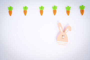 Easter pattern with carrots and a cute Easter bunny
