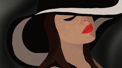 Girl with hat Illustration. DIGITAL ART ILLUSTRATION