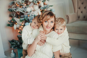 mother and child in christmas