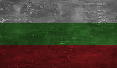 Grunge Bulgaria flag. Bulgaria flag with waving grunge texture. Vector background.
