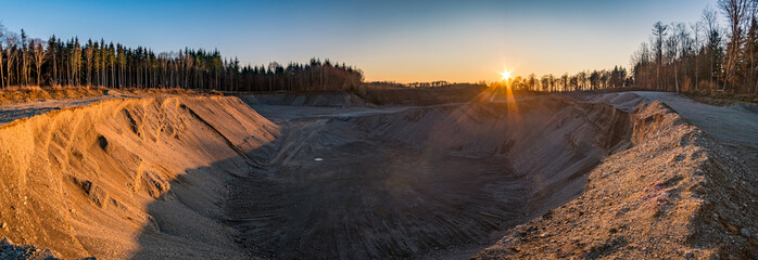 Gravel extraction in the Altdorf Forest in Upper Swabia