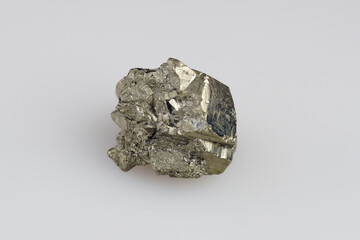 Natural pyrite on white background