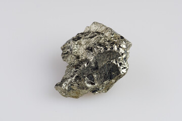 Natural pyrite on white background