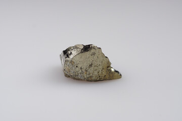Natural pyrite on white background