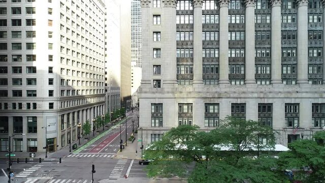 Richard Daley Center Downtown Chicago Illinois Drone Aerial View