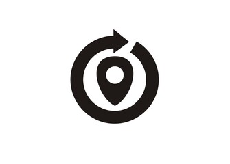 Anywhere and anytime. Simple illustration in black and white.