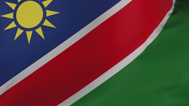 Namibia waving flag seamless loop animation 4k.