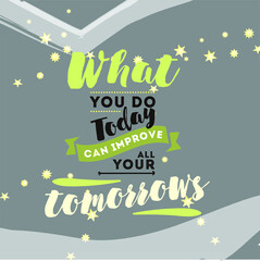 What you do today can improve all your tomorrow. Social Media Minimalist Quote Template Puzzle Vintage Elegant, for schedulling social media post feed.
