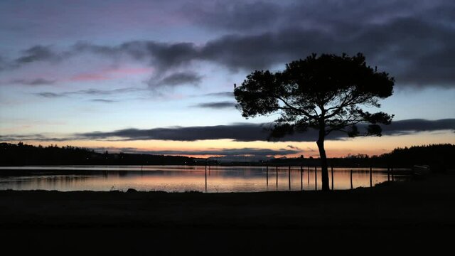 Time Lapse of Winter Sunrise Dawn From Flintstone Park Oak Harbor Washington