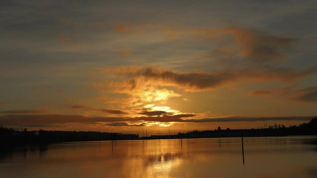 Time Lapse Winter Sunrise Dawn From Flintstone Park Oak Harbor Washington