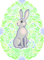 Vector Color Easter Rabbit Illustration
