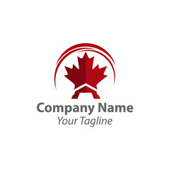 Maple leaf logo template vector icon illustration, Maple leaf vector illustration, Canadian vector symbol, Red maple leaf, Canada symbol