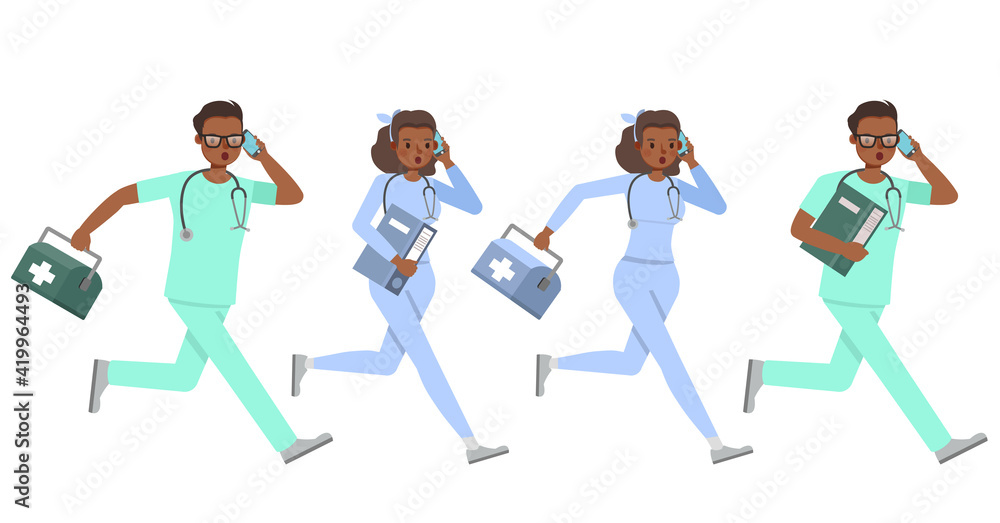 Poster doctor people working character vector design. presentation in various action with emotions.