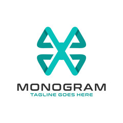 monogram logo design with letter X