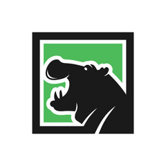 hippopotamus animal modern logo