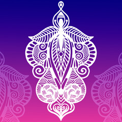 Design concept of ramadan kareem or eid mubarak invitation or card background greeting with mandala arabic pattern.