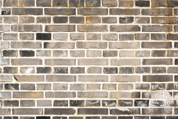 China style building brick dirty orange wall with fingerprints texture
