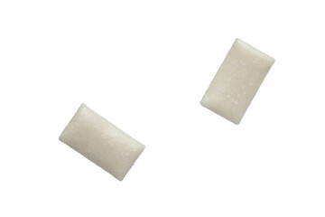 Nicotine chewing gum on a white background. 
Nicotine chewing gums to help stop smoking.
