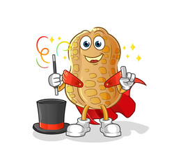 peanut magician illustration. character vector