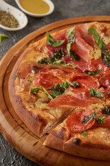 primer plano de una pizza