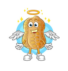 peanut angel with wings vector. cartoon character