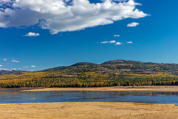 Lost Trail National Wildlife Refuge in autumn near Marion, Montana, USA