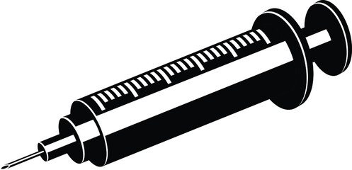 Vector icon of a black syringe