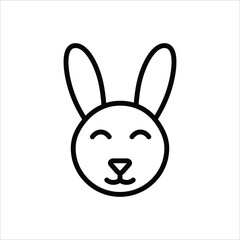 Black line icon for bunny