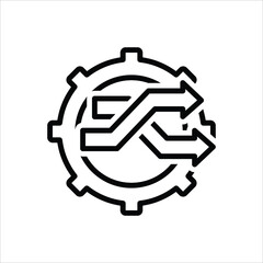 Black line icon for changed