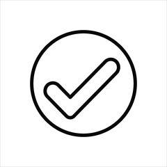 Black line icon for checked