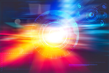 Digital graphs and hexagon grids with abstract high speed technology POV motion blur