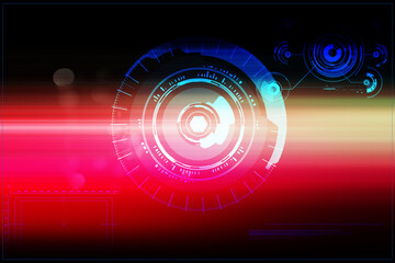 Digital graphs and hexagon grids with abstract high speed technology POV motion blur