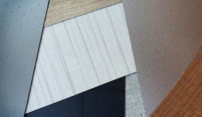 multi texture ,pattern ,color of laminated material samples for example leather ,steel metallic...