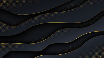 Luxury abstract background in wave style.