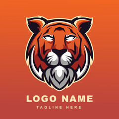 vector illustration of tiger mascot logo design