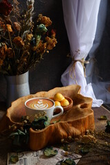 coffee latte and pineapple cookies 