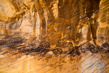 USA, Nevada, Mesquite. Gold Butte National Monument, Anasazi Petroglyphs and Kohta Circus.